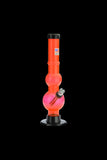 Acrylic Straight Double Bubble Bong in Orange