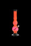 Acrylic Straight Double Bubble Bong in Orange
