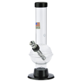 Acrylic Straight Bubble Base Mini Bong with Raised Grip