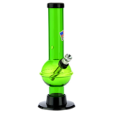 Acrylic Straight Bubble Base Mini Bong with Raised Grip