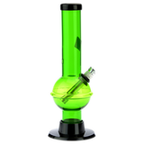 Acrylic Straight Bubble Base Mini Bong with Raised Grip