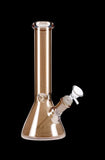 Glass Beaker Base Ice Bong with Metallic Finish