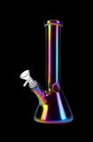 Glass Beaker Base Ice Bong with Metallic Finish