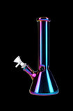 Glass Beaker Base Ice Bong with Metallic Finish