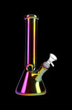 Glass Beaker Base Ice Bong with Metallic Finish