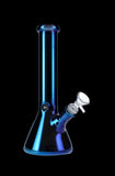 Glass Beaker Base Ice Bong with Metallic Finish