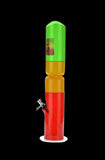 Acrylic Straight Rasta Ice Bong with Twisted Tube