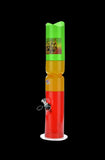 Acrylic Straight Rasta Ice Bong with Twisted Tube