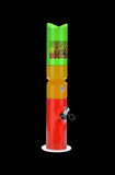 Acrylic Straight Rasta Ice Bong with Twisted Tube