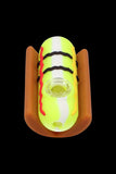 Silicone Hot Dog Hand Pipe with Glass Bowl