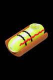 Silicone Hot Dog Hand Pipe with Glass Bowl