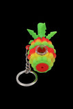 Silicone Rasta Pineapple Key Chain Pipe