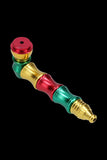 Rasta Colored Metal Hand Pipe