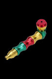 Rasta Colored Metal Hand Pipe