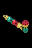 Rasta Colored Metal Hand Pipe