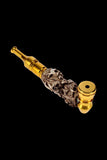 Colored Metal Hand Pipe with Skulls on Stem