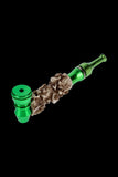 Colored Metal Hand Pipe with Skulls on Stem