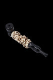 Colored Metal Hand Pipe with Skulls on Stem