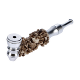 Colored Metal Hand Pipe with Skulls on Stem