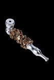 Colored Metal Hand Pipe with Skulls on Stem