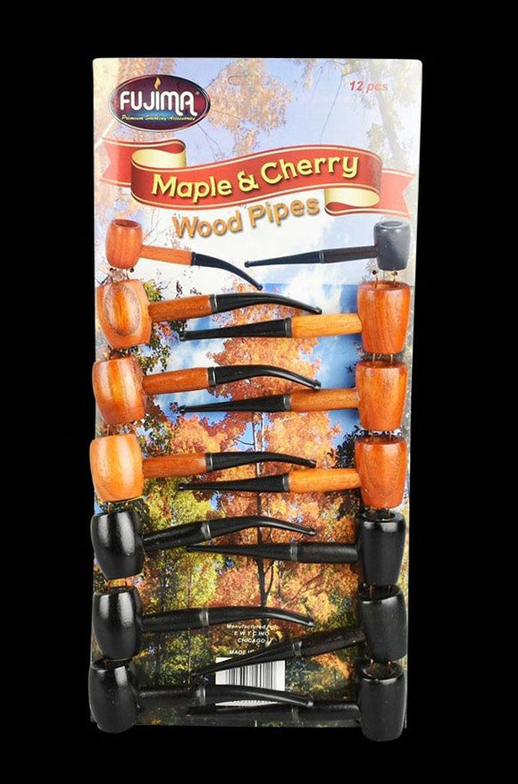 Cherry & Maple Wood Pipe - 12 Pack