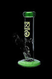 Bio Hazard Glass Straight Ice Bong With Color Accents