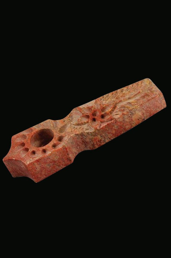 Marble Stone Pipe with Flower Design