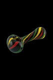 Spoon Pipe With Rasta Colored Stripes
