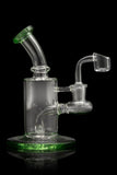 "Green Meanie" Dab Rig with Color Base and Mouthpiece