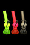 Angled Mini Acrylic Water Pipe with Grinder Base