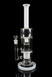 "Palm Springs" Double Inverted Stack Water Pipe with White Accents