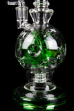 "The Reactor" Swiss Sphere Style Water Pipe with Bent Neck and Color Accents