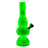 Mini Acrylic Double Bubble Water Pipe with Built in Grinder Base