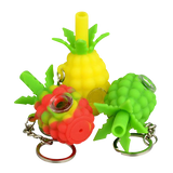 Small Pineapple Silicone Hand Pipe with Keychain
