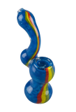 Rasta Stripe Frit Glass Bubbler - Assorted Colors