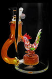 Bottle Water Pipe with Rooster Percolator