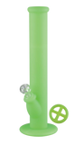 Durable Silicone Straight Tube Bong with Glass Bowl