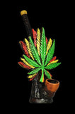 Triple Rasta Leaf Handcrafted Pipe