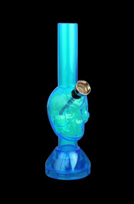 Mini Acrylic Skull Water Pipe with Built in Grinder Base