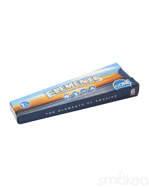 Elements 1 1/4 Ultra Thin Rice Pre-Rolled Cones (6-Pack)