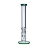 Straight Tube Glass Ice Bong with Colored Accents