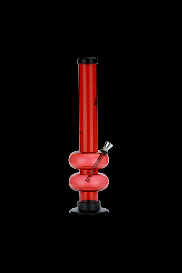 Red Acrylic Straight Double UFO Bong