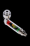 Metal Hand Pipe with Rasta Themed Acrylic Wrap