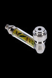 Metal Hand Pipe with Rasta Themed Acrylic Wrap