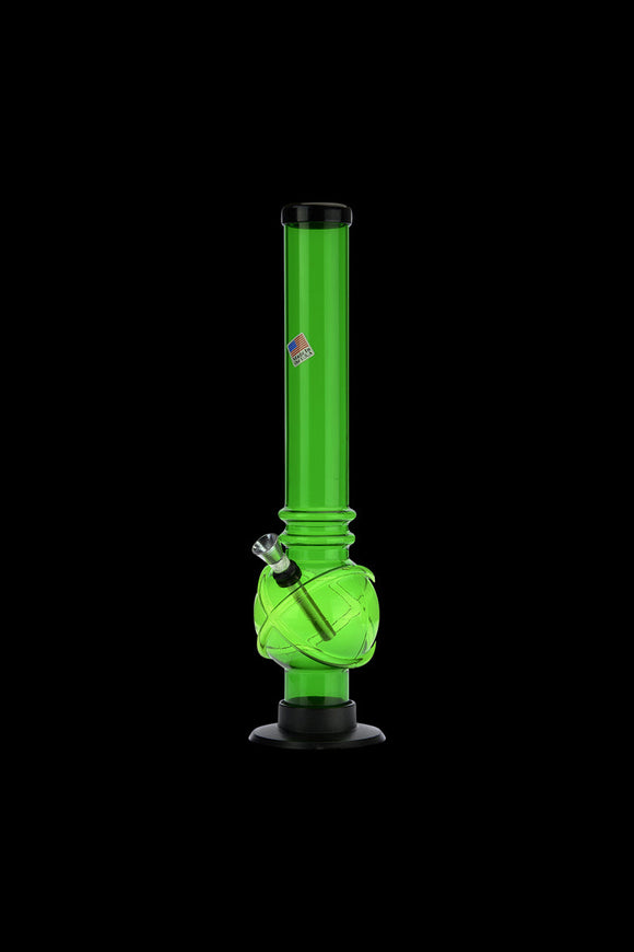 Acrylic Straight Bubble Base Bong with Raised Grips
