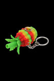 Silicone Rasta Pineapple Key Chain Pipe