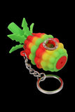 Silicone Rasta Pineapple Key Chain Pipe