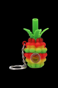 Silicone Rasta Pineapple Key Chain Pipe