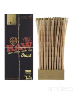 Raw Black Classic 1 1/4 Pre-Rolled Cones (900-Pack)