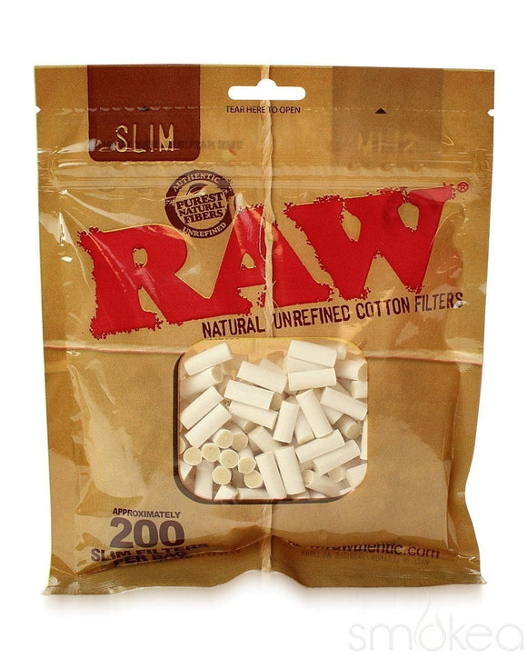 Raw Natural Unrefined Slim Cotton Filters (200-Pack)